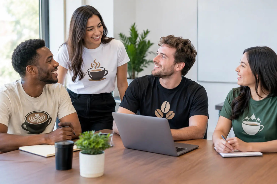 Coffee Themed T Shirts for Meetings and More